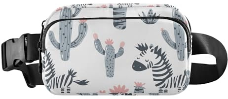 Cartoon Zebra Cactus Prints Fanny Pack for Women Men, Bumbag Crossbody Waist Packs with Adjustable Strap Belt Bag for Travel Workout Hiking