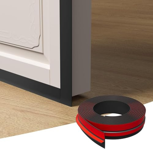 Türdichtung Selbstklebend Zugluftstopper für Türen Fenster 3 Meter Dichtungsband tür Wetterschutz Gegen Insekt Ideal Auch als Schalldichter Wasserdichter Staubdicht (Black, 3Meter)
