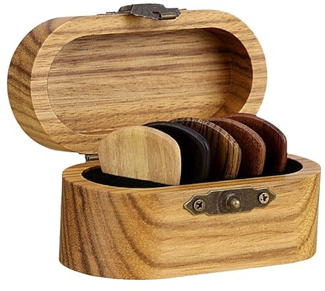 Pickup Arrangör i trä - bärbar plektrumhållare, kompakt fodral för gitarrplektrum | Multifunktionell plektrumhållare, 8 cm trä skyltfönster för gitarrister, basspelare, appass, Enskilt attribut,