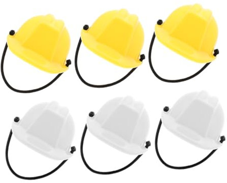 Ciieeo 6stücke Mini Bauhelme Aus Plastik Für Puppen Kleine Helme Für Puppenhäuser Miniatur-sicherheitsbauhelme Party-dekorationszubehör