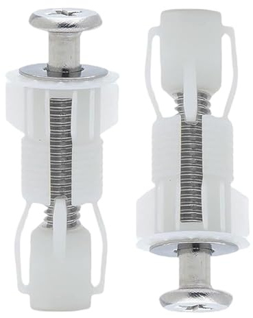 Fierudeng Set de repuesto para tornillos de asiento de inodoro, juego de tornillos de contratuerca, juego de fijación fuerte, 2 piezas para asiento de inodoro de montaje en suelo