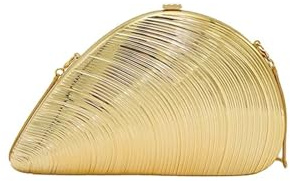 MTKSFDC Borsa a Conchiglia Borsa a Tracolla a Forma di Conchiglia Creativa for Donna, Borsa da Sera in Argento, Borsa a Mano(Pale Gold)