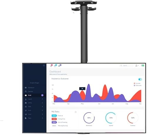 Support Mural Pour Téléviseur, Support Mural Réglable Pour Téléviseur, Compatible Avec La Plupart Des Téléviseurs Lcd Incurvés De 32 À 65 Pouces, Avec Une Charge De 77 Lb, Peut S'Incliner, Pivoter, Êt