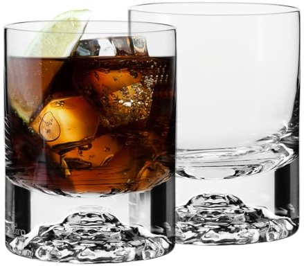 KROSNO Verres à Whisky Lot de 2, 300 ml, Fait à la main, Perfect Serve | Verres à bourbon, rhum, cocktail, eau, wisky, Verrerie classique, Cristal sans plomb, Compatibles lave-vaisselle, Idée cadeau