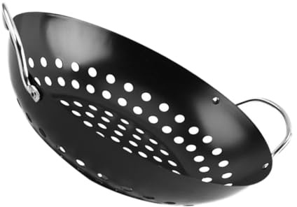 POPETPOP Plaque de Barbecue Antiadhésive Carrée Poignées Perforées pour Griller Viande et Légumes en Extérieur, Plaque Gril Robuste Résistante la Chaleur, Accessoire Cuisson Barbecue