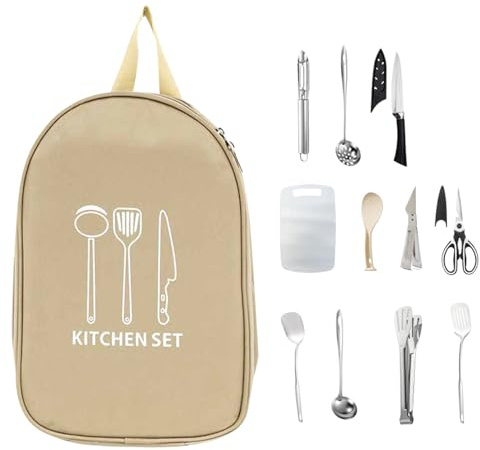 Camping Cookware | Camping Kitchen Organiser Set | Cooking Accessories Equipment Tool for Women Men Backpack Tour BBQ Picnic Outdoor Hiking