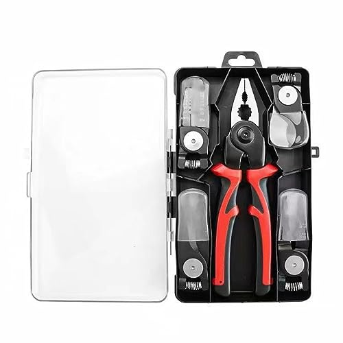 Tyenaza Juego de alicates 5 en 1, herramienta de intercambio rápido, alicates de mano de acero para pelar cables, engarzar, cortar para electricistas y entusiastas del bricolaje
