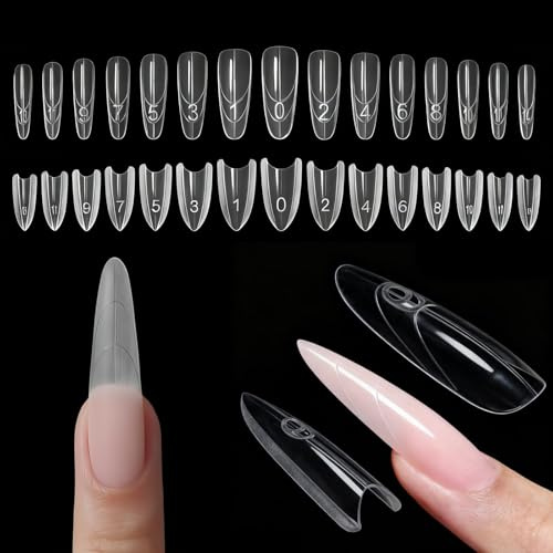 Orablooiva Nagelförlängningsmall, 480 st spetsar, nagelset, sandwichnagelförlängningsformer, transparent gelnagelförlängningssats för manikyr hem och salong nybörjare