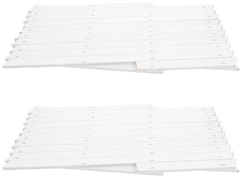 YARNOW Lot de 2 Panneaux de Treillis en Bois Extensibles Blancs H44 Cm, Treillis de Jardin en Bois Massif pour Plantes Grimpantes D’intérieur et Extérieur, Clôture Murale Ajustable