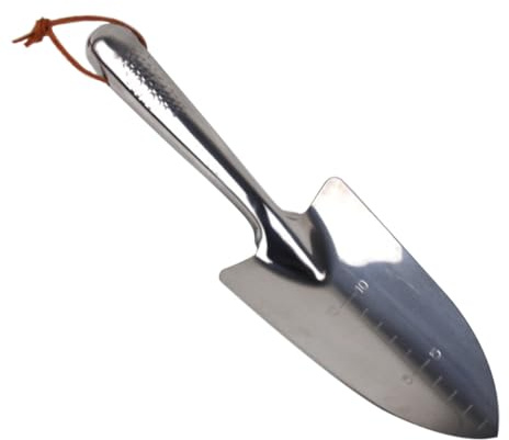 Veemoon Pelle de Jardin à Main Petite Bêche en Acier Inoxydable Argentée, Outil de Jardinage pour Plantation et Désherbage, Mini Bêche Forgée Légère Adaptée aux Espaces Extérieurs