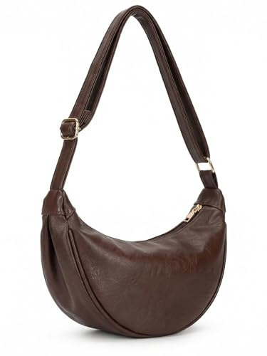 halbmond tasche damen PU leder Retro-crossbody bag klein, aus wasserdichtem Material, mit verstellbarem Schultergurt. Umhängetasche ist ideal für Pendler, Shopping und den täglichen Gebrauch.