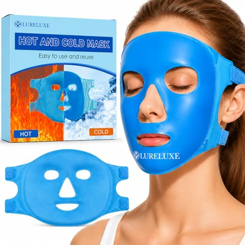 1 Pieza Mascarilla de Gel para Facial,Mascarilla Facial de Gel Frío y Calor,Reutilizable, para Relajación y Cuidado de la Piel