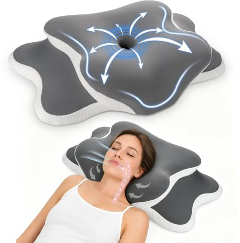 CloudNook Memory Foam Pillow for Neck and Shoulder Pain Relief, Orthopaedic Cervical Pillow, Ergonomic Contour Neck Support Pillows for Side & Back Sleepers, Cooling Cover