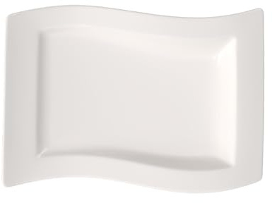 Villeroy und Boch NewWave Gourmetteller, 33 x 24 cm, Premium Porzellan, Weiß