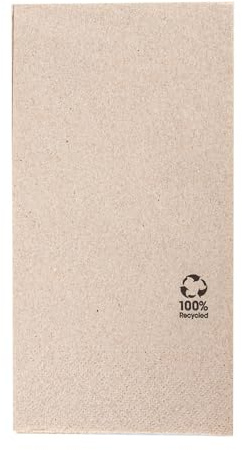 Servietten Ecolabel 2-Lagig Gefaltet 1/8 18 G/M2 40X40 Cm Natur Recycelt Tissue - 1800 Un.