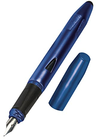 Online Schreiblern-Füller Switch Starter, Anfänger-Feder für Rechtshänder, ergonomischer Patronen-Füller für Schüler, Stylus-Tip für Schreibübungen auf Tablets, Standard-Tintenpatronen, Bright Blue