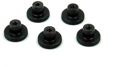 POPESQ® 5 Stk. x Rändelmutter M4 F16mm x 9.5mm Stahl Schwarz #A3292