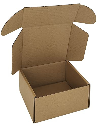 CH-BOX kartons aus Wellpappe, kleine kartons, InnenmaÃŸe 10,2 x 10,2 x 5,1 cm, Kraftpapier (50 Stück)