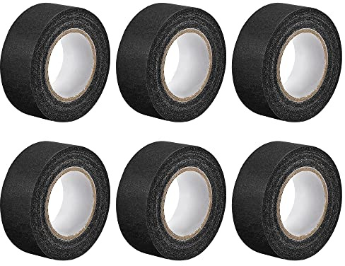 sourcing map Lot de 6 rouleaux de ruban de masquage noir 25 mm x 20 m