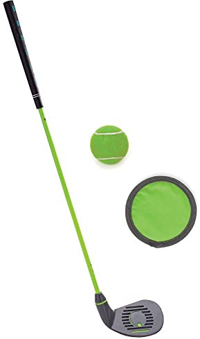 PGA Tour Tee-Up 3-Piece Set, Large, Green, Left Handed, Use for Indoor and Outdoor Practice, Junior Golf Training Set, Training Clubs