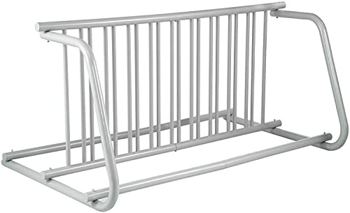 VEVOR Portabicicletas de Piso Longitud de 150 cm Portabicicletas de Acero Capacidad para 10 Bicicletas Estante de Almacenamiento de Doble Cara para Garajes, Calles, Patios, Eventos de Ciclismo