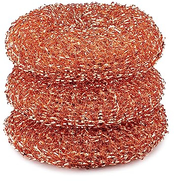 Full Circle Lucky Scrubber - Kupferschwamm Set mit 3 Scheuerschwämmen zur Reinigung von hartnäckigem Schmutz ohne Oberflächen zu Zerkratzen - Geruchsneutraler Küchenschwamm - 3 Stück