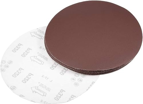 TA-VIGOR 10 dischi abrasivi da 225 mm, grana 320, rotondi, a secco, con gancio e anello, carta vetrata per trapano e smerigliatrice