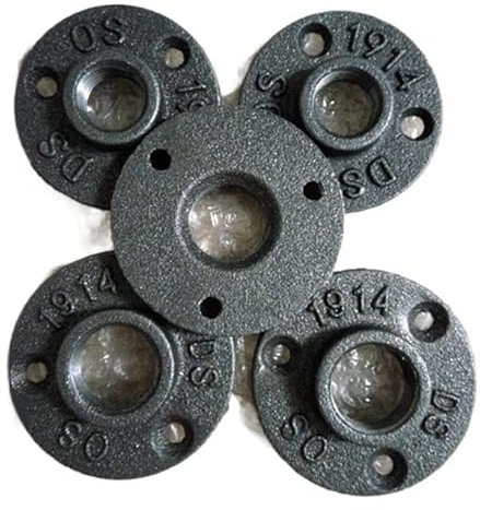 Brida De Piso 4 Uds. Brida de fundición de Hierro, Bridas Antiguas, Soporte de Base, Tubo, Loft, Estilo Industrial, Bridas de Hierro Fundido Brida Roscada (Size : 1)