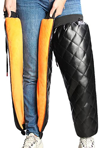 Scaldamuscoli da moto, per l'inverno, per ciclismo, per il ginocchio, impermeabile, antivento, termico, fodera in peluche, protezione per le gambe, per attività all'aperto, per le ginocchia da uomo e
