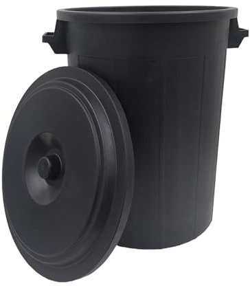 NG NICCOLAI BIDONE PLASTICA NERO VARIE DIMENSIONI CON E SENZA COPERCHIO MADE IN ITALY (70 LITRI CON COPERCHIO)