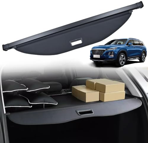 Auto Einziehbarer Laderaumabdeckung Kofferraum für H.y.u.n.d.a.i IX45 2013-2019, Schwarz Schutz Der Privatsphäre Abdeckung Hutablage Cargo Cover, Ausziehbar Kofferraumabdeckung Rollo