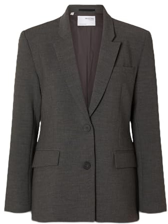 SELECTED FEMME SLFRITA LS Classic Blazer DGM NOOS, Mörkgrå melange/detalj: melerad, 36