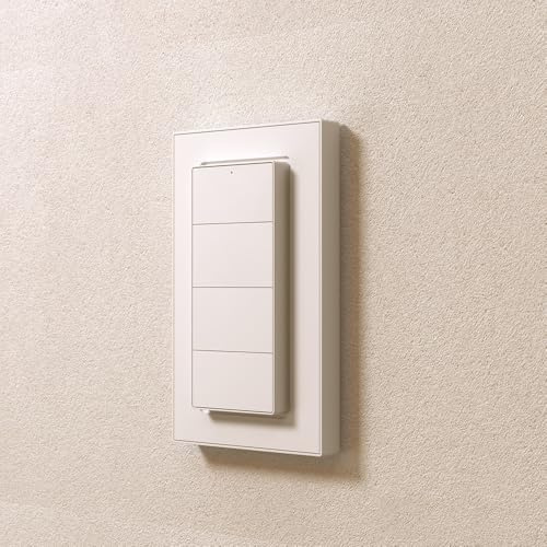 Tuya Zigbee kabelloser Szenenschalter, 4-Gang-Druckknopf, 12 automatische Szenen-Auslöser für Heimautomatisierung, App-Steuerung, Tuya Zigbee Hub benötigt, funktioniert mit HA, Homekit-Steuerung über