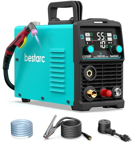 bestarc Plasma Cutter, [Pilot Arc][Large LED Display] 55A bestarc Plasma Cutter Machine 110/220V Dual Voltage, 5/8 Inch Clean Cut 3/4 Inch Max Cut, Post Flow Mesh Cut, 2T/4T for Beginners DIY