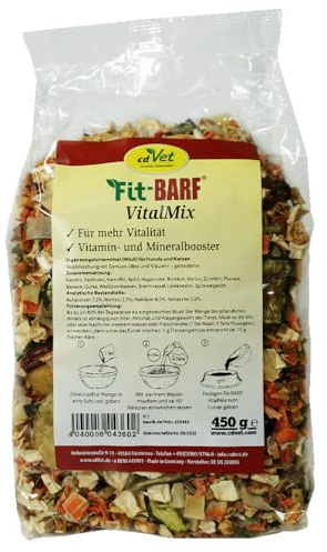 Fit-Barf VitalMix 450 g | Getreidefreies Müsli mit Gemüse, Obst & Kräutern für Tiere