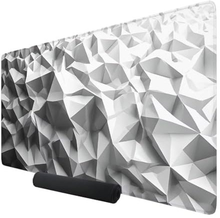 Gaming Mauspad Groß Weiß Mousepad 1200x600x3mm Large Schreibtischunterlage Tastatur Matte, Japanisch Mauspad Grau, verbessert Geschwindigkeit und Präzision Mousepad für PC Gaming Office Home K-47