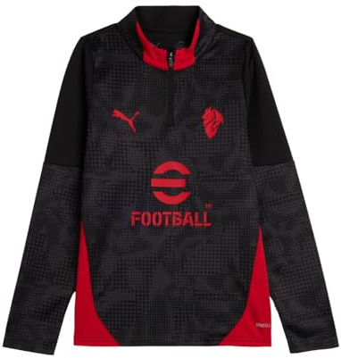 A.C. Milan - Träningströja med dragkedja 1/4 barn, träningströja för tävling, säsong 2025/2026, officiell produkt, barn, svart, 12 år