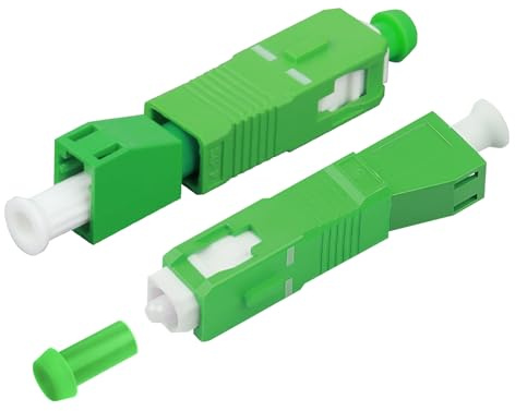 Solryn Adattatore Fibra Ottica SC/APC Maschio a LC/APC Femmina, Accoppiatore Ibrido Verde, Adattatore per Conversione Interfacce, Compatibile con Pannelli di Permutazione, Cavi Ottici, Catv