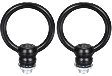 PATIKIL 2 Stück Ringmuttern M10x1.0 mm, Ringschrauben 49x59 mm, Schwarz | Ösenmuttern, Heberingmutter Kronleuchter Kristall-Lampen Kerzenhalter LED-Lampen, 8 kg Maximale Tragkraft