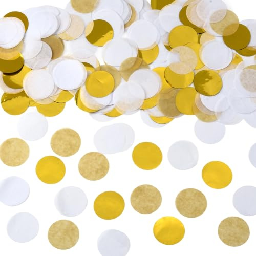 SOFPLATE 50G Coriandoli di Carta Dorati Decorazioni per La Tavola Dellse Feste Coriandoli Piccoli Puntini Piatti Rotondi Cerchio Brillante Paillettes Centrotavola Spargimenti Accessori per Matrimoni F