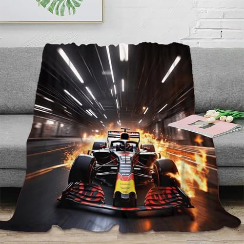 Bulls Racing Kuscheldecke Sofadecke Wohndecke Tagedecke, Weiche Und Warme Flanell-Decke, 50x60inch(127x152cm) Fleece Decke Mit Formulaone Muster - Modernes Wohndesign