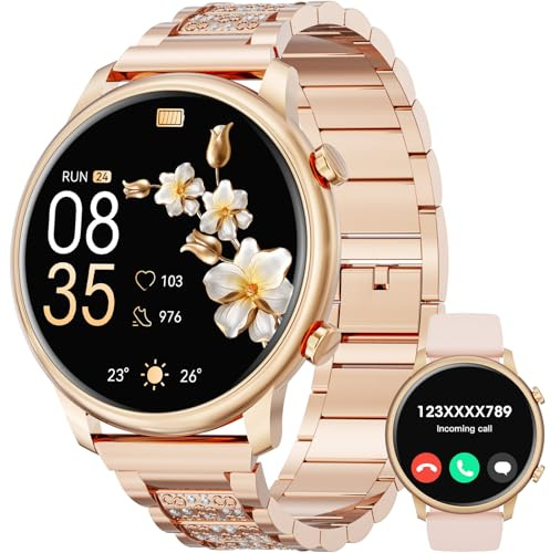 Hwagol Smart Watch for Women Answer/Make Calls, 1.39 HD Smart watch, Fitness Watch with Heart Rate/SpO2/Sleep Monitor/Step Counter, 110+ Sports Activity Fitness Tracker, Smartwatch for iOS Android