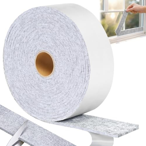 mawmuaw filt självhäftande 50 mm x 4 mm x 6 m självhäftande filt grå filtremsor självhäftande filtglidare möbelfilt filtglidare rulle kondensationsabsorberare för fönster stolar möbler