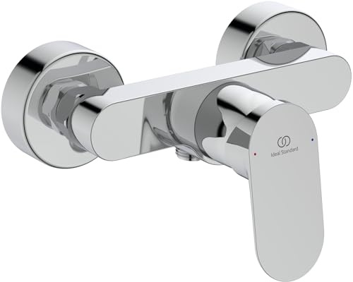 Ideal Standard Alero Brausearmatur, Aufputz Montage – Chrom | Langlebige Duscharmatur mit Temperaturbegrenzer, 12 l/min (3 bar), universeller G-1/2-Anschluss, BE180AA