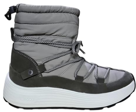 ECOALF Botas de Invierno Altas para Nieve, Impermeables, Color Gris, con Cordones, Suela Antideslizante, Diseño Acolchado (Gris, mediano, Sistema tallas calzado EU, Adulto, Números, mediano, 39)