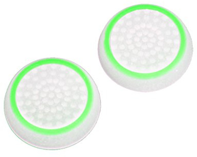 Luminous Joystick Thumb Stick Caps for PS4 Controller, 1.3 cm, Glow in Dark, 2-Pack (Green)