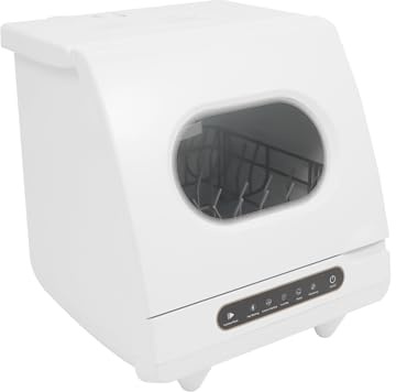 Mini Geschirrspüler, 800W 5L 55dB Spülmaschine Freistehender, 5 Modi Tischgeschirrspüler 360° Drehbaren für Wohnungen Imbissbuden und Wohnheime