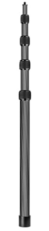 Bras de microphone à main extensible en carbone 5 sections pour microphones, filetage de vis de 10,2 cm, avec verrous torsadés en mousse
