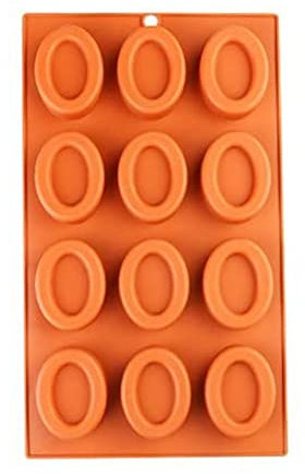 Selecto Bake Stampo per ciambelle in silicone di forma ovale con 12 cavità, stampi per ciambelle, teglia per ciambelle, teglia per bagel, stampi per muffin, cupcake, biscotti, ciambelle, Bakeware