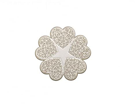 BRANDANI 53230 Sottopentola in Ceramica a Forma di Cuore con Fat, Argento